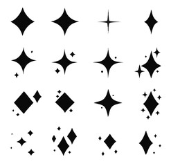 Sparkle stars icon set. Vector