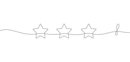 Three Stars Connected by a Single Line Minimalist Design