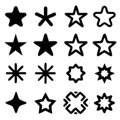 Star collection. Different stars set. Vector