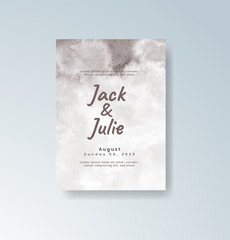 Wedding invitation with abstract watercolor background