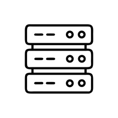 Data center server rack. Three server units in a rack for data storage and processing. Modern data center infrastructure concept for IT websites and presentations.