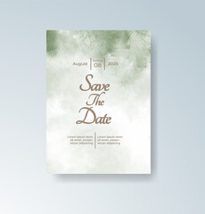 Wedding invitation with abstract watercolor background