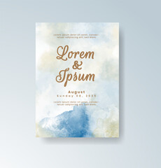 Wedding invitation with abstract watercolor background