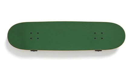 Green skateboard deck isolated on white background