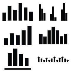 Growing graph icon set.  chart icon.