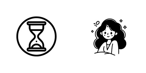 Fototapeta premium Icon representing up to 48 hours of work time, depicted as a simple black symbol on a white background, suitable for app logos, web banners, and UI UX design elements