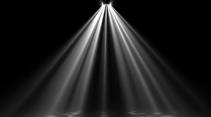 Spotlight beams radiating from a point source