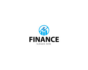 Financial thick bar growth profit market logo design vector royalty free image template