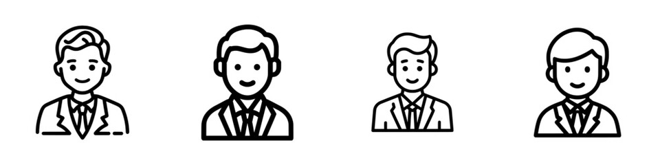 Obraz premium admin business icon, businessman. business people. Male avatar profile pictures. Man in suit for your web site design, logo, app, UI. solid style. modern illustration design on white background EPS
