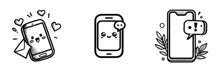 Modern illustration of a mobile phone message notification icon