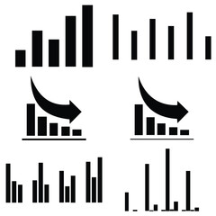 Growing graph icon set.  chart icon.