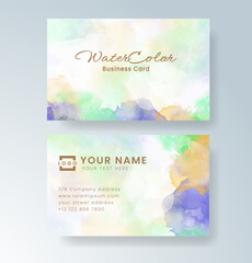 Wedding invitation with abstract splash watercolor