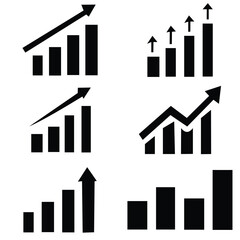 Growing graph icon set.  chart icon.