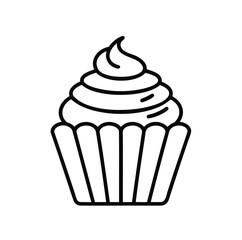 Doughnut Vector Outline Icon – Minimal Donut Line Art on White Background