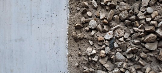 Close-up of concrete and exposed aggregate