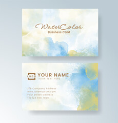 Wedding invitation with abstract splash watercolor