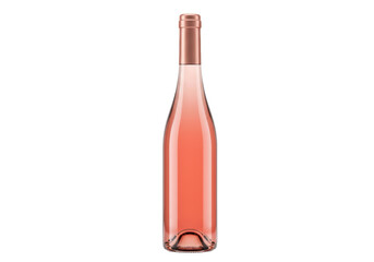 Isolated Bottle of Rosé Wine with Copper Cap