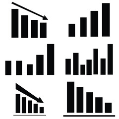 Growing graph icon set.  chart icon.