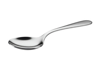 Isolated Sleek Silver Spoon with Reflective Surface