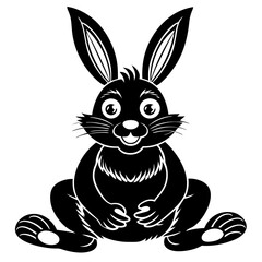 Obraz premium Cute black and white rabbit isolated on white background