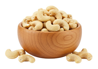 Isolated Bowl Filled with Cashew Nuts