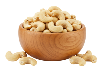 Isolated Bowl Filled with Cashew Nuts