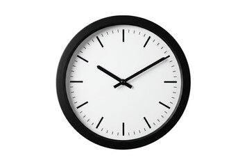 Isolated Classic Black and White Wall Clock
