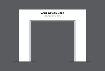 3d arch of modern architecture design, abstract angular blue and white color buildings, gates construction for exterior or interior front and side view, isolated realistic vector illustration, mockup