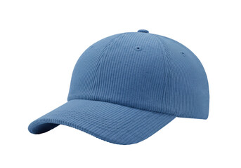 Isolated Blue Corduroy Baseball Cap