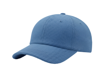 Isolated Blue Corduroy Baseball Cap