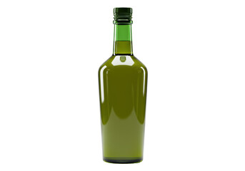 Isolated Green Glass Bottle with Long Neck
