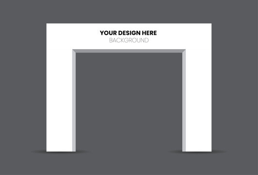 3d arch of modern architecture design, abstract angular blue and white color buildings, gates construction for exterior or interior front and side view, isolated realistic vector illustration, mockup