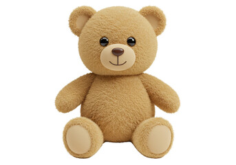 Isolated Soft Plush Tan Teddy Bear Toy
