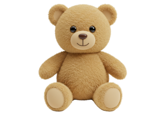 Isolated Soft Plush Tan Teddy Bear Toy