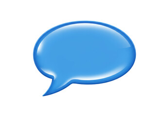 Isolated Glossy Blue Speech Bubble for Text