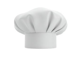 Isolated White Chef Hat Culinary Professional