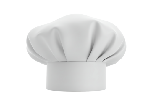 Isolated White Chef Hat Culinary Professional