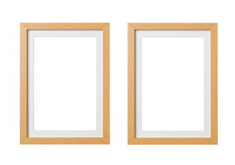 Isolated Pair Natural Wood Picture Frames