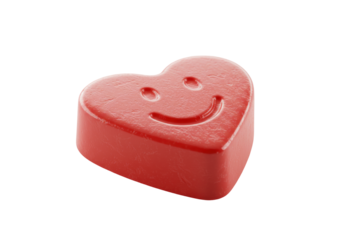 Isolated Red Heart with Smiley Face Positive