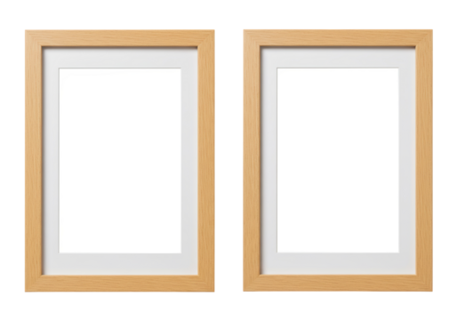 Isolated Two Wooden Picture Frames Home Decor