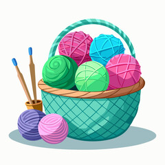 knitting yarn with knitting needles