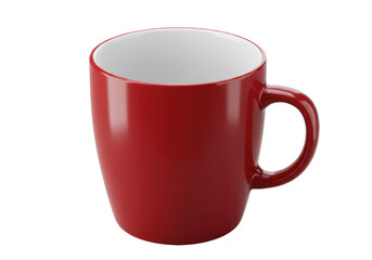 Isolated Plain Red Ceramic Coffee Mug