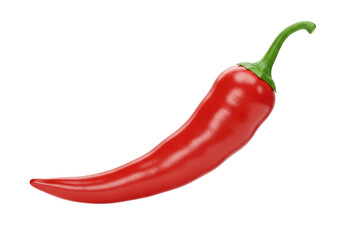Isolated Single Vibrant Red Chili Pepper