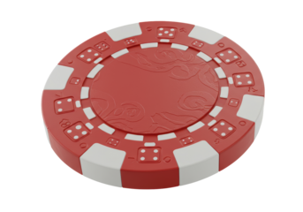 Isolated Red and White Poker Chip