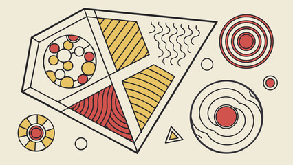 Abstract modern geometric pattern background with colorful shapes lines and circles graphic art