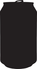 Vector; silhouette of a 33cl open can of drink