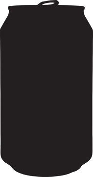 Vector; silhouette of a 33cl open can of drink