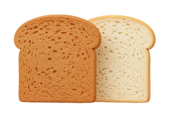 Isolated Slices of Brown and White Bread