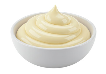 Isolated Bowl of Smooth Creamy Mayonnaise