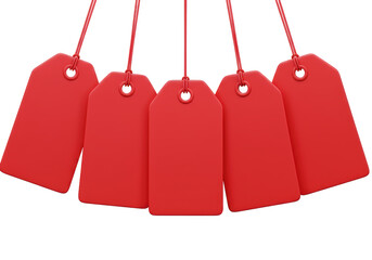 Isolated Bunch of Red Tags